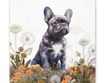 Opera d'arte di Bulldog francese, ritratto di Bulldog francese, decorazione da parete per cani, regalo per amanti dei cani, regalo unico per animali domestici, decorazione da parete