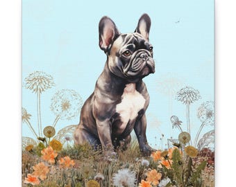 Opera d'arte di Bulldog francese, ritratto di Bulldog francese, stampa di Bulldog francese, decorazione da parete per cani, regalo per amanti dei cani, regalo unico per animali domestici, decorazione da parete