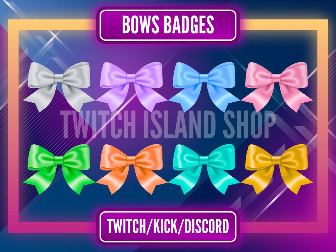 8 Bow Sub Badges for Twitch, Youtube, and Discord Bits Badges Ribbon ...