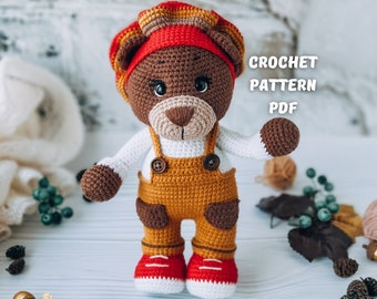 BEAR crochet pattern Animals, Amigurumi Teddy Bear easy crochet, English PDF file, Crochet toy pattern