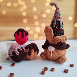 Crochet pattern Сhocolate bunny, Easter gnome amigurumi pattern, crochet easter eggs pattern,Garden spring gnome, PDF tutorial image 6