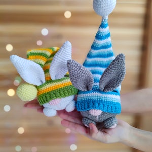 Easter Bunny and egg crochet patterns, crochet gnome amigurumi PDF pattern, Crochet Easter gnomes patterns, crochet Easter decor zdjęcie 6