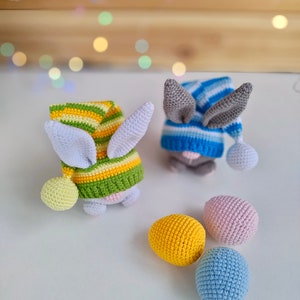 Easter Bunny and egg crochet patterns, crochet gnome amigurumi PDF pattern, Crochet Easter gnomes patterns, crochet Easter decor zdjęcie 8