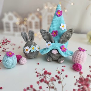 Patrons au crochet Lapin de Pâques et oeuf au crochet, modèle amigurumi lapin nain au crochet, modèle de décoration de Pâques au crochet image 5