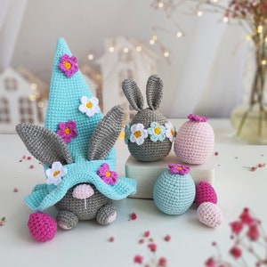 Häkelanleitungen Osterhase und Häkelei, Osterhäkeln Zwerge, Amigurumi Häkelanleitung, Osterdeko gehäkelt Bild 7