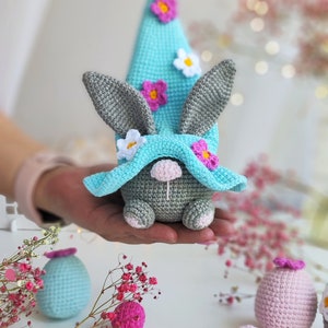 Patrons au crochet Lapin de Pâques et oeuf au crochet, modèle amigurumi lapin nain au crochet, modèle de décoration de Pâques au crochet image 6