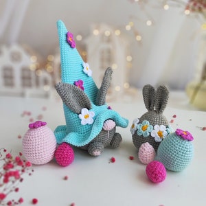 Häkelanleitungen Osterhase und Häkelei, Osterhäkeln Zwerge, Amigurumi Häkelanleitung, Osterdeko gehäkelt Bild 4