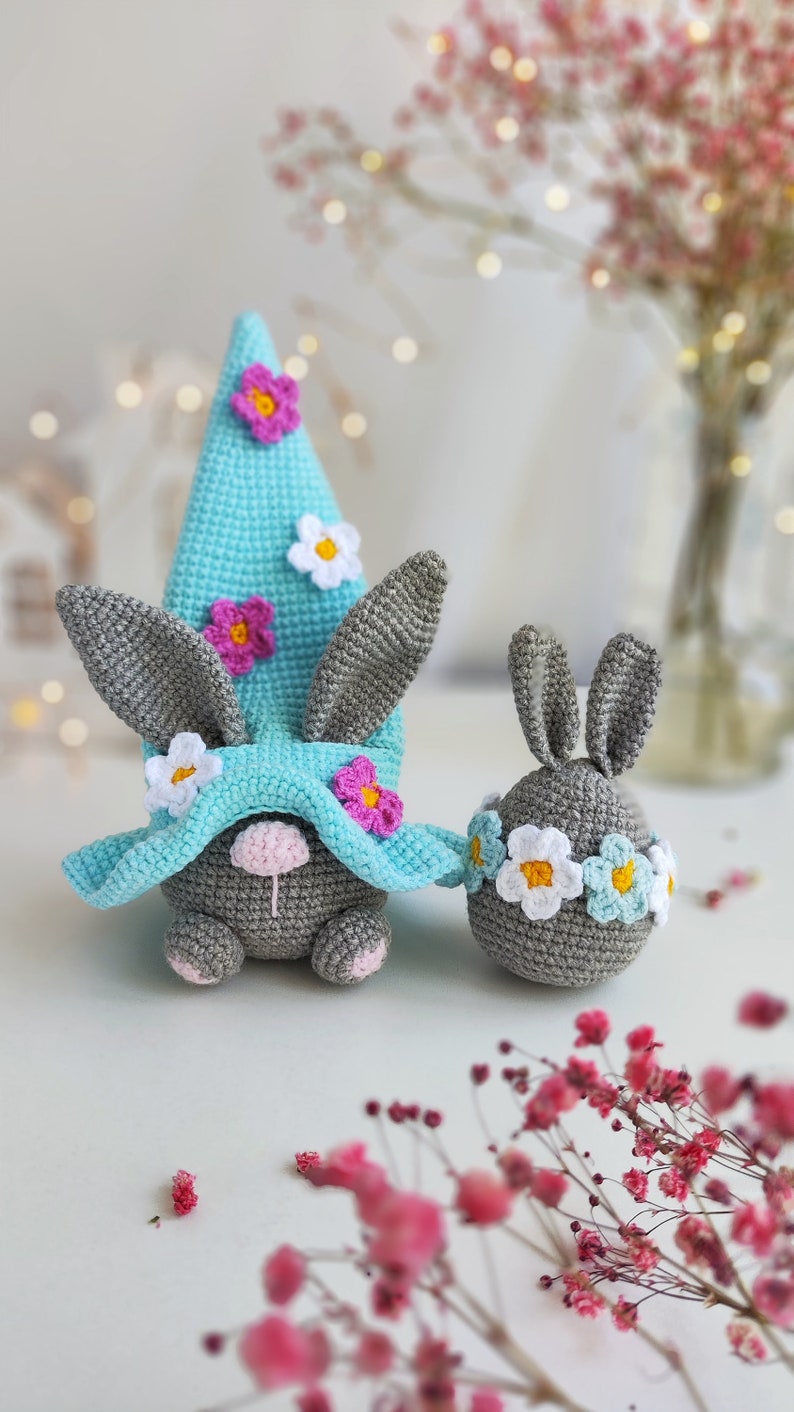 Patrons au crochet Lapin de Pâques et oeuf au crochet, modèle amigurumi lapin nain au crochet, modèle de décoration de Pâques au crochet image 10