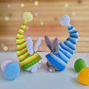 Easter Bunny and egg crochet patterns, crochet gnome amigurumi PDF pattern, Crochet Easter gnomes patterns, crochet Easter decor zdjęcie 7