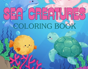 Sea Creatures | coloring book busy books digital art for kids and toddlers