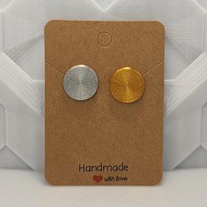 Colorful round simple stud earrings / plate stud earrings in different colors image 3