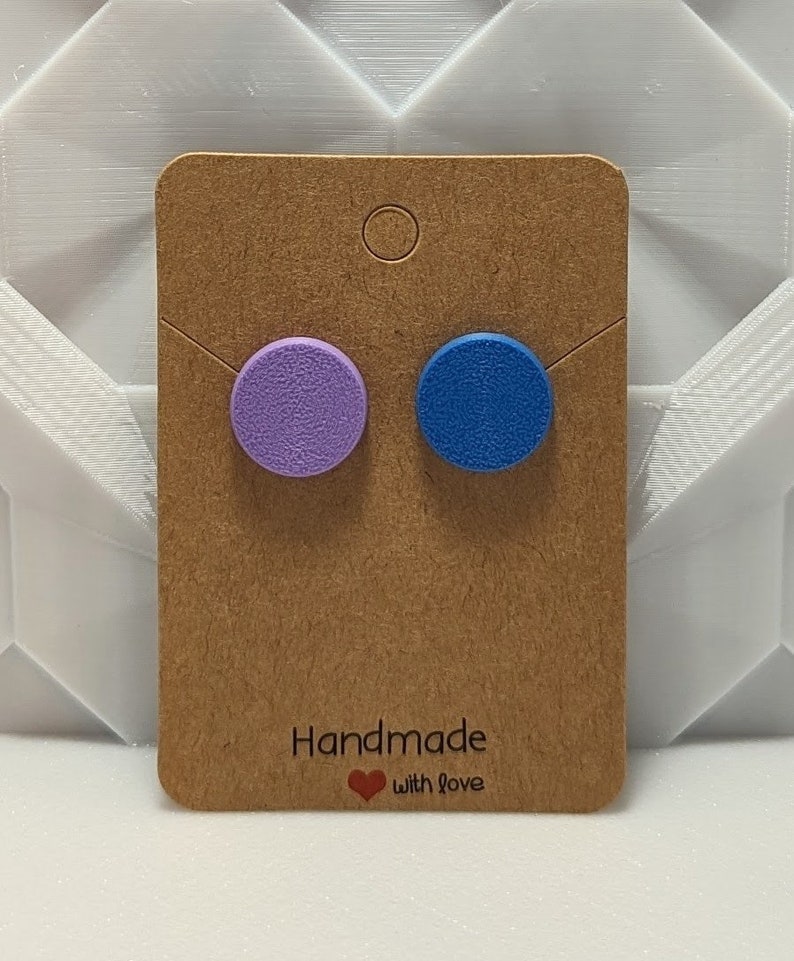 Colorful round simple stud earrings / plate stud earrings in different colors image 7