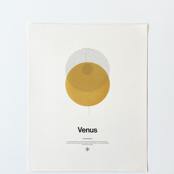 Venus, Space Travel Print, Astronomy, Planets, Solar System, Gift for Space Enthusiast, Science Illustration, Educational Art