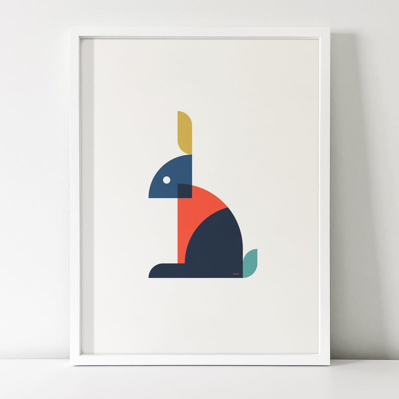 Geometric Rabbit - Etsy