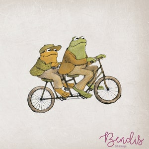 Rana y sapo en bicicleta Png, Rana divertida de moda Png, Amante de la rana Png, Retro Froggy Png, Milf Froggy Png, Vintage Frog Png,