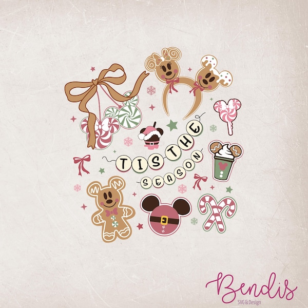 Magical Disney Christmas Doodle SVG, PNG (Digital File)