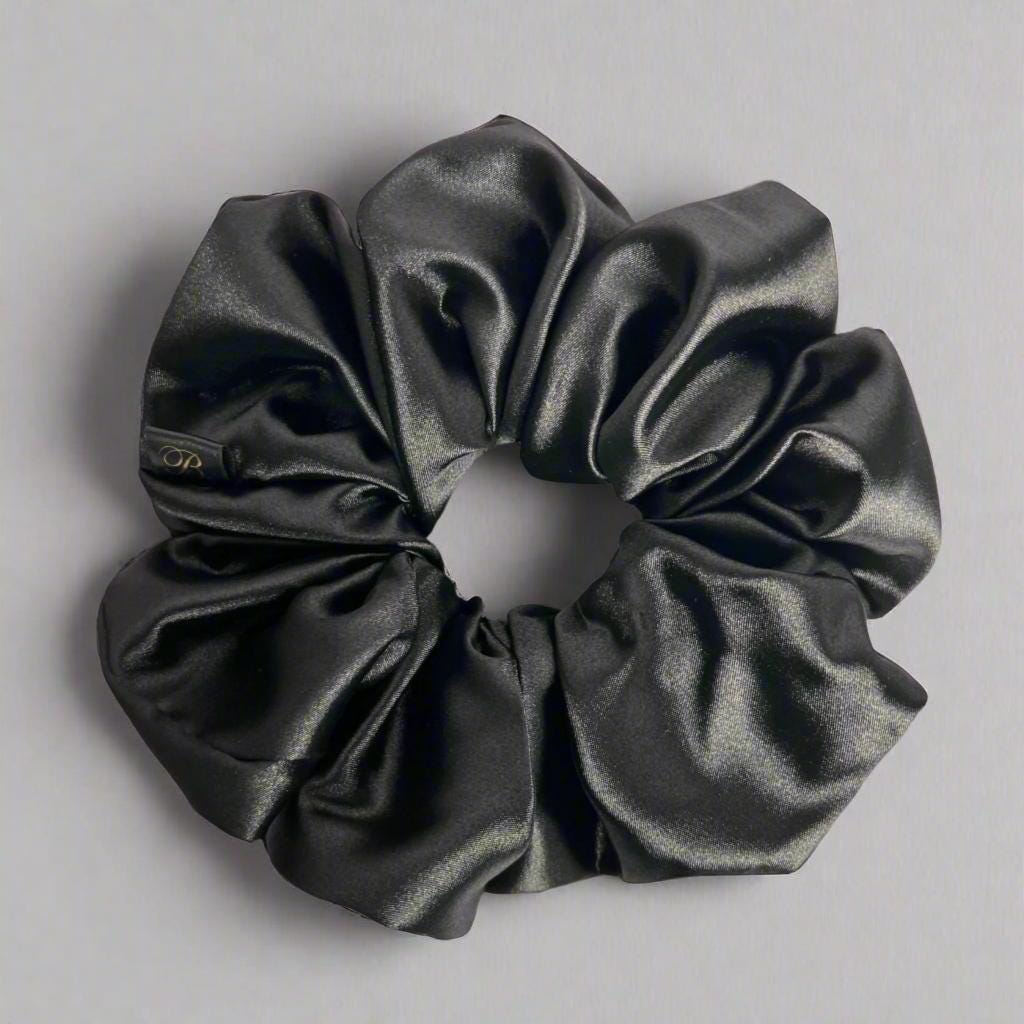 Black Satin Scrunchie - Etsy display picture 2