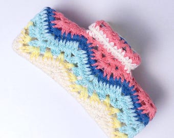 Crochet Hair Claw Clip, Jumbo Boho Hair Accessory