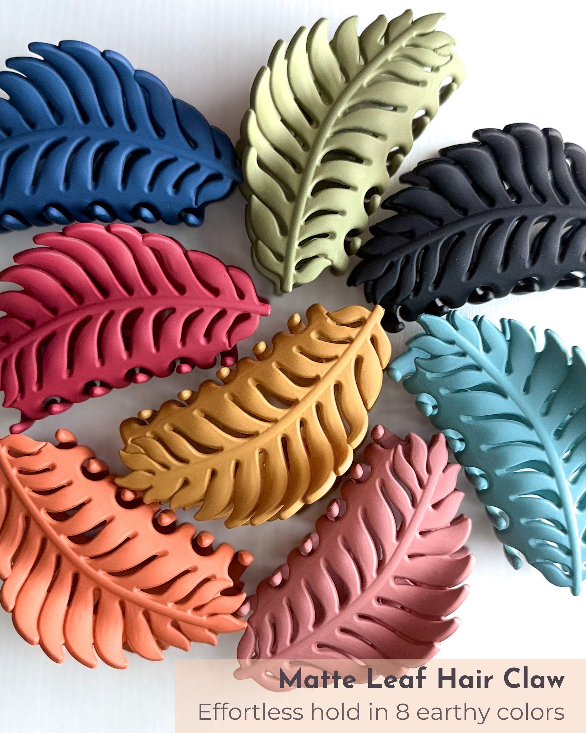 Matte Acrylic Fern Leaf Hair Claw Clip: Botanical DIY Accessory