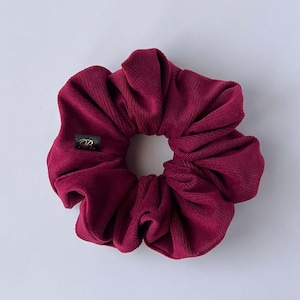 Burgundy Ribbed Scrunchie | Soft Knit Hair Tie | Classic, XL or Mini