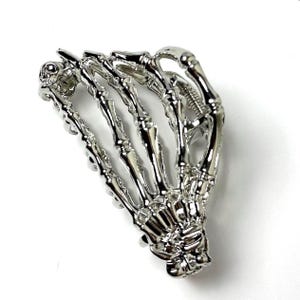 Gothic Skeleton Hair Claw Clip, Silver Statement Hair Accessory