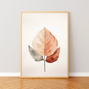 Autumn Leaf, Botanical, Watercolor, Printable Wall Art, Digital Art, Wall Art, Digital Print, Art, Home Decor