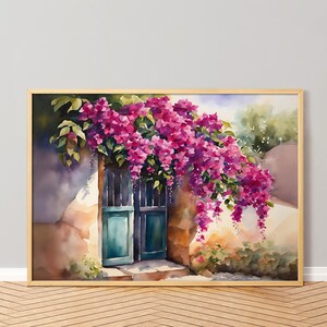 Bougainvillea Watercolor Print: Botanical Pink Floral Wall Art (Digital Download - PDF File)