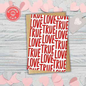 Valentinstag Karte, wahre Liebe, Liebeskarten, Grußkarten, digitaler Download, druckbare Karte, Print at Home, Romantische Geschenke, Beste Paare