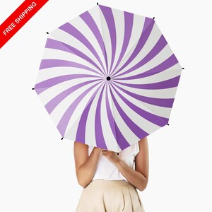 Paraguas, diseño de Beetlejuice morado, plegable semiautomático, portátil, compacto, resistente al viento, accesorio de viaje, diseño elegante, regalo