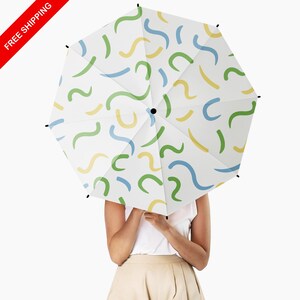 Paraguas, diseño de confeti, plegable semiautomático, portátil, compacto, resistente al viento, accesorio de viaje, diseño elegante, regalo
