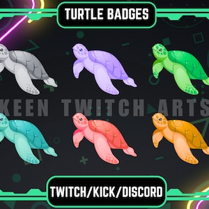 Turtle Sub Badge Twitch | Twitch Sub Badges | Turtle Shell Twitch Badge | Sea Creatures Badges | Streaming | Graphics.