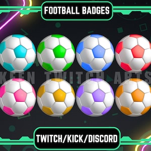 Football Badges Designed For Use On Twitch, YouTube, And Kick, Suitable For Sports-Related Content. Available For Instant Download And Use.