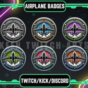 Badges Twitch d'avion : badges d'abonné aux streamers d'aviation (téléchargement numérique)