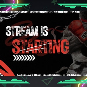 Street Fighter Animated Streaming Scenes | Anime Twitch Panels Pack | Starting/Ending Soon, Be Right Back, Offline.