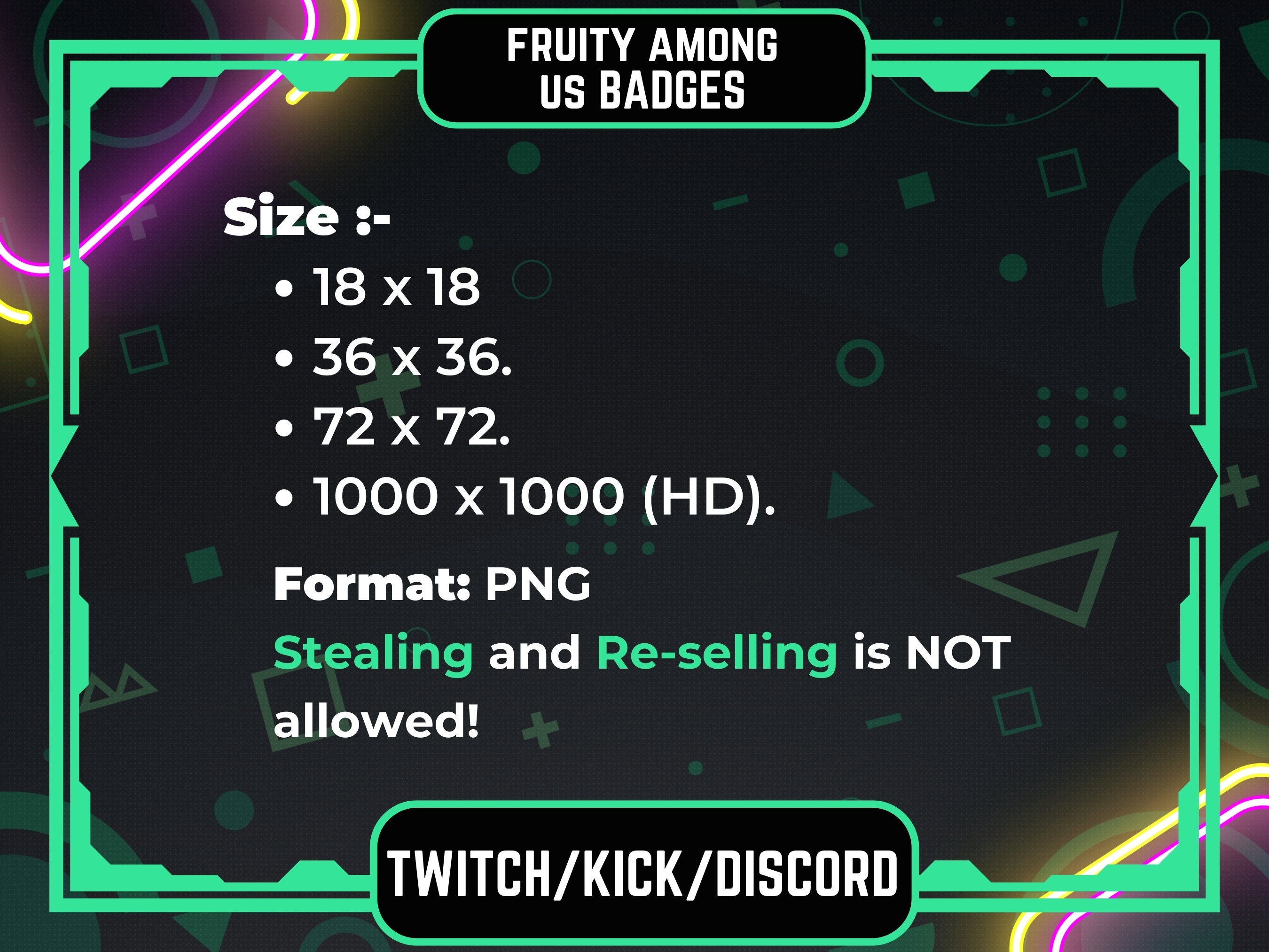 Fruity Among Us Twitch Badges: Kawaii Fruit Themes - Etsy