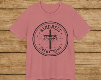 Camiseta cristiana "La bondad lo cambia todo" / Camiseta inspiradora basada en la fe / Camiseta con la cruz de aliento