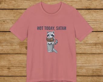 Camiseta cristiana divertida "Not Today Satan", linda camiseta cristiana de mapache, camiseta con humor bíblico, regalo de fe para mujeres