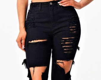 jeans destruidos negros