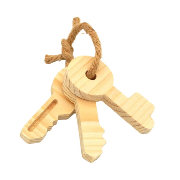 Wooden Keys Toss & Chew Toy for Rabbits