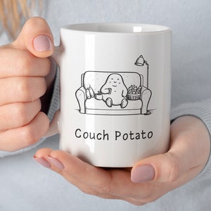 Couch Potato Mug with Drawing, Funny Mug, Funny Gift idea, mug gift idea, christmas gift, Birthday Gift