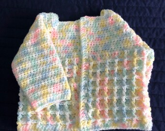 Crochet-Cozy Baby Sweater Gender Neutral Multi Colored-Easy Washing-Durable