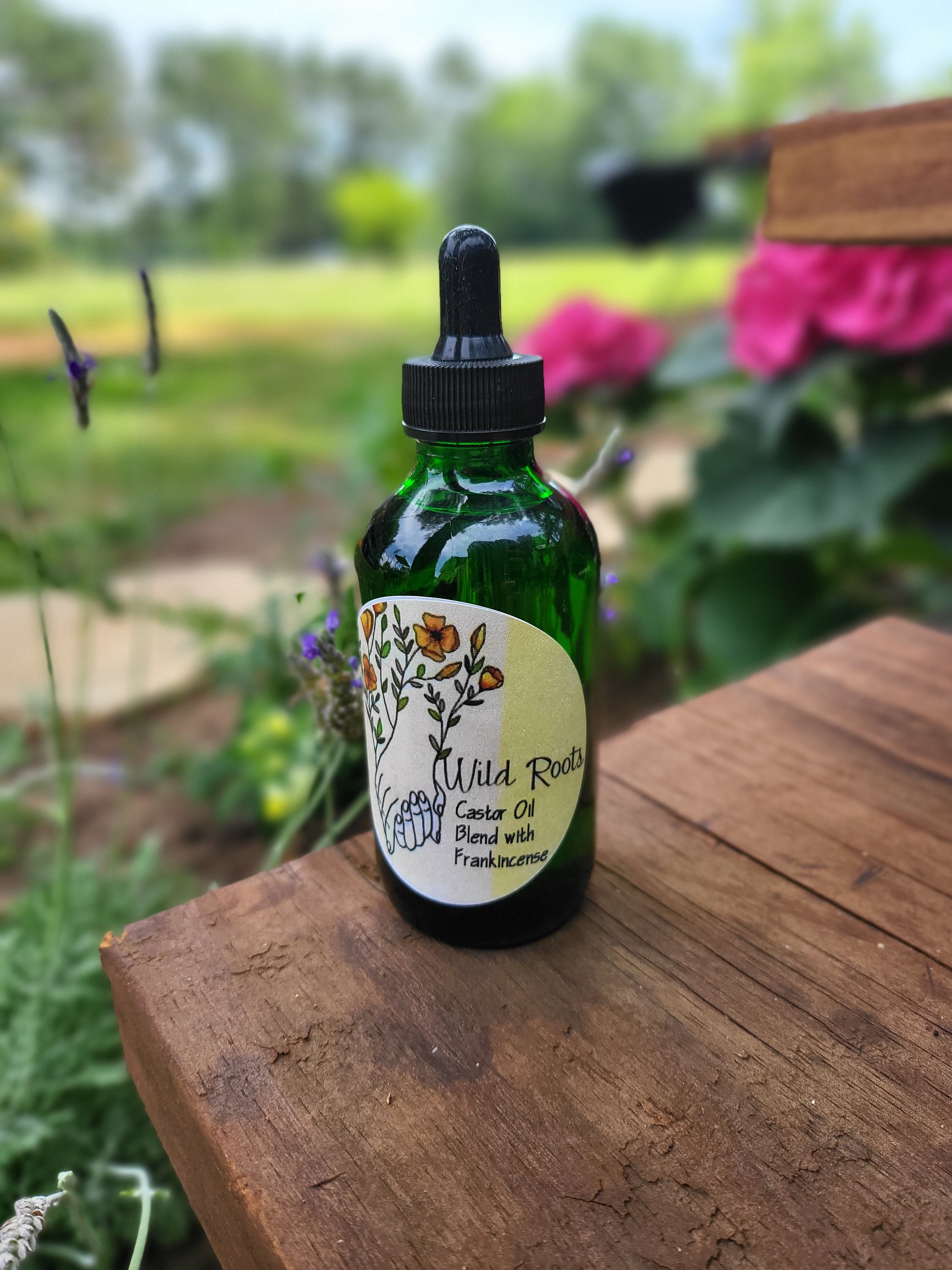 Castor Oil Blend With Frankincense. 4oz Bottle Dropper Etsy