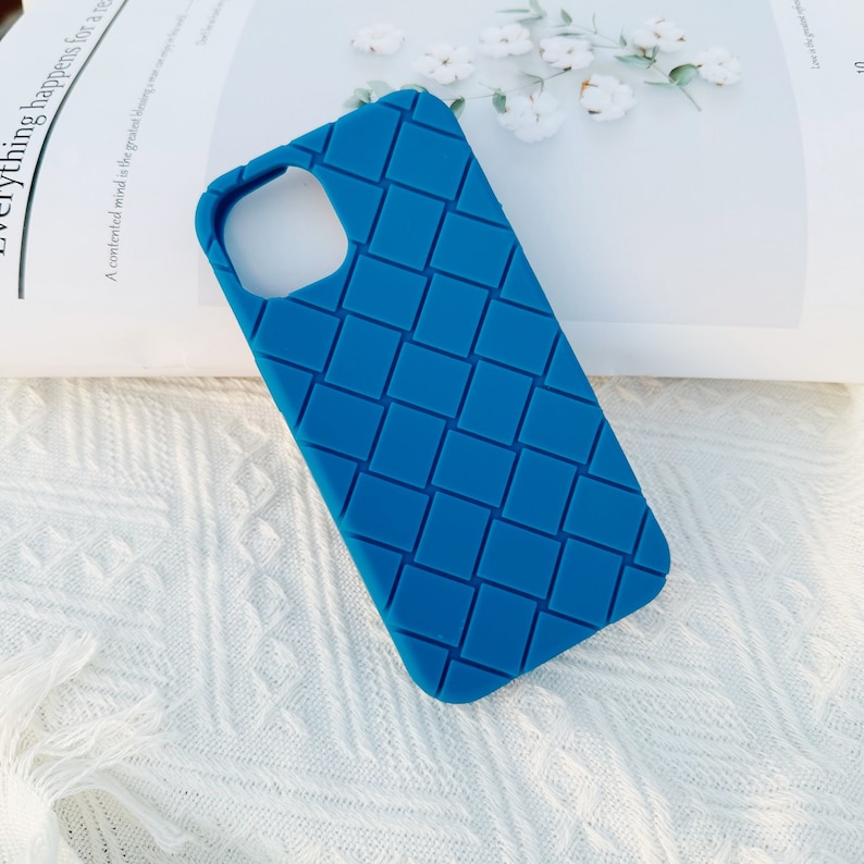 Soft Braided Silicone Super Soft Protective Case iPhone 15 14 13 12 11 Pro Max Case iPhone X XS Max iPhone XR Case iPhone 7 8 iPhone SE Blue