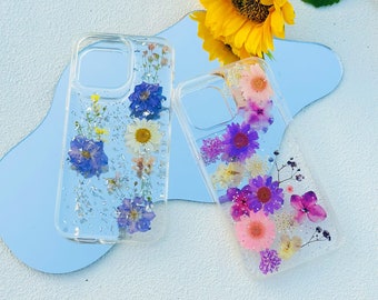 Pressed Real flower phone case, iPhone case 15 14 13 12 11 iPhone Pro case Pro Max Case iPhone XR iPhone Case XS Max iPhone 7 8 case