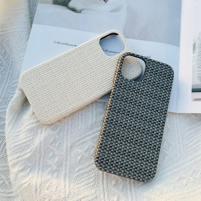 Woven Grid Pattern Phone Case for iPhone 15 14 13 12 11 iPhone Pro case Pro Max Case iPhone XR iPhone Case XS Max case iPhone 7 8 Case image 4