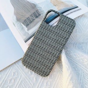 Woven Grid Pattern Phone Case for iPhone 15 14 13 12 11 iPhone Pro case Pro Max Case iPhone XR iPhone Case XS Max case iPhone 7 8 Case Black