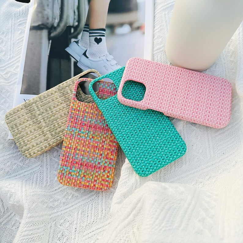 Woven Grid Pattern Phone Case for iPhone 15 14 13 12 11 iPhone Pro case Pro Max Case iPhone XR iPhone Case XS Max case iPhone 7 8 Case image 3