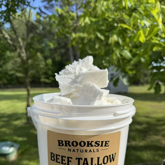 100% Grass Fed Beef Tallow 7lbs Rendered Bulk | No Additives | Chemical Free Filtered | Non-GMO and Gluten-free