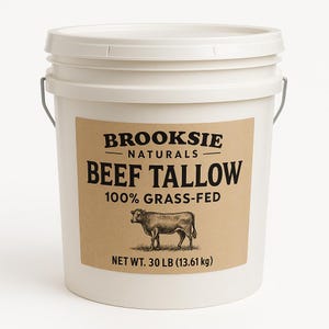 100% Grass Fed Beef Tallow 30lbs Rendered Bulk | No Additives | Chemical Free Filtered | Non-GMO and Gluten-free