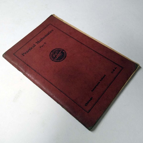 Rare 1925 Practical Mathematics Vintage American School Math Book Booklet Great Britain